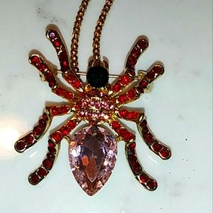 Fashion B. J. Multi Rhinestone Spider Necklace/NWT
